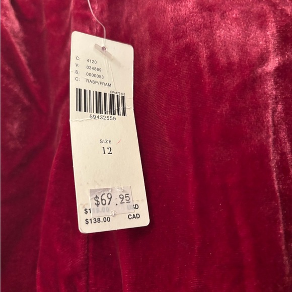 New Anthropologie Burgendy Velvet Mini Skirt W Slit 12 - Picture 5 of 5